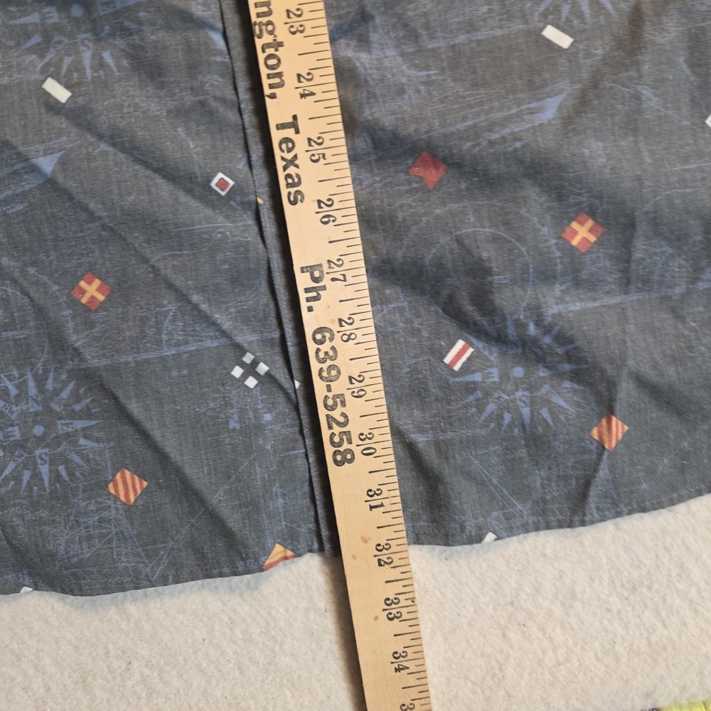 Aftco Shirt Mens XL Short Sleeve Vented Gray Nautical Print Flap Pocket Camp - Picture 8 of 11